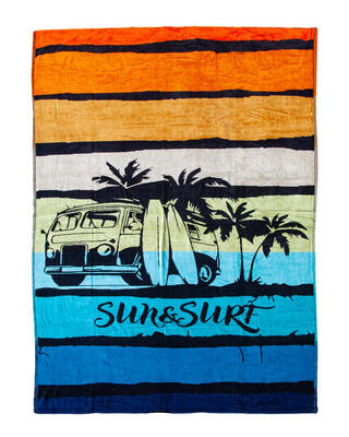 Jacquard van oranje en blauwe handdoek - dubbel