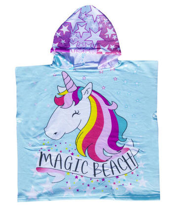 TÜRKIS-EINHORN-KINDERPONCHO