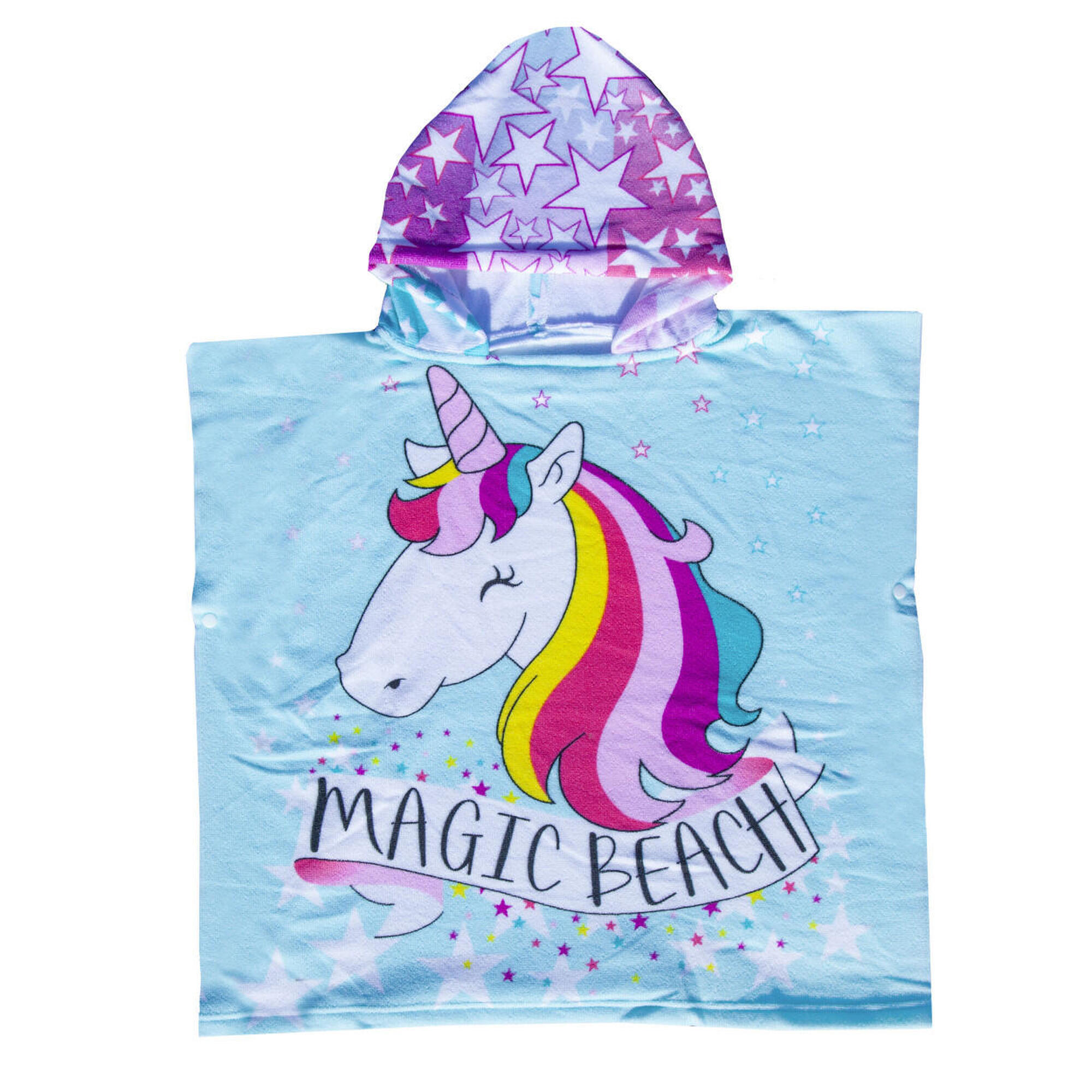 PONCHO CRIANÇA UNICÓRNIO TURQUESA