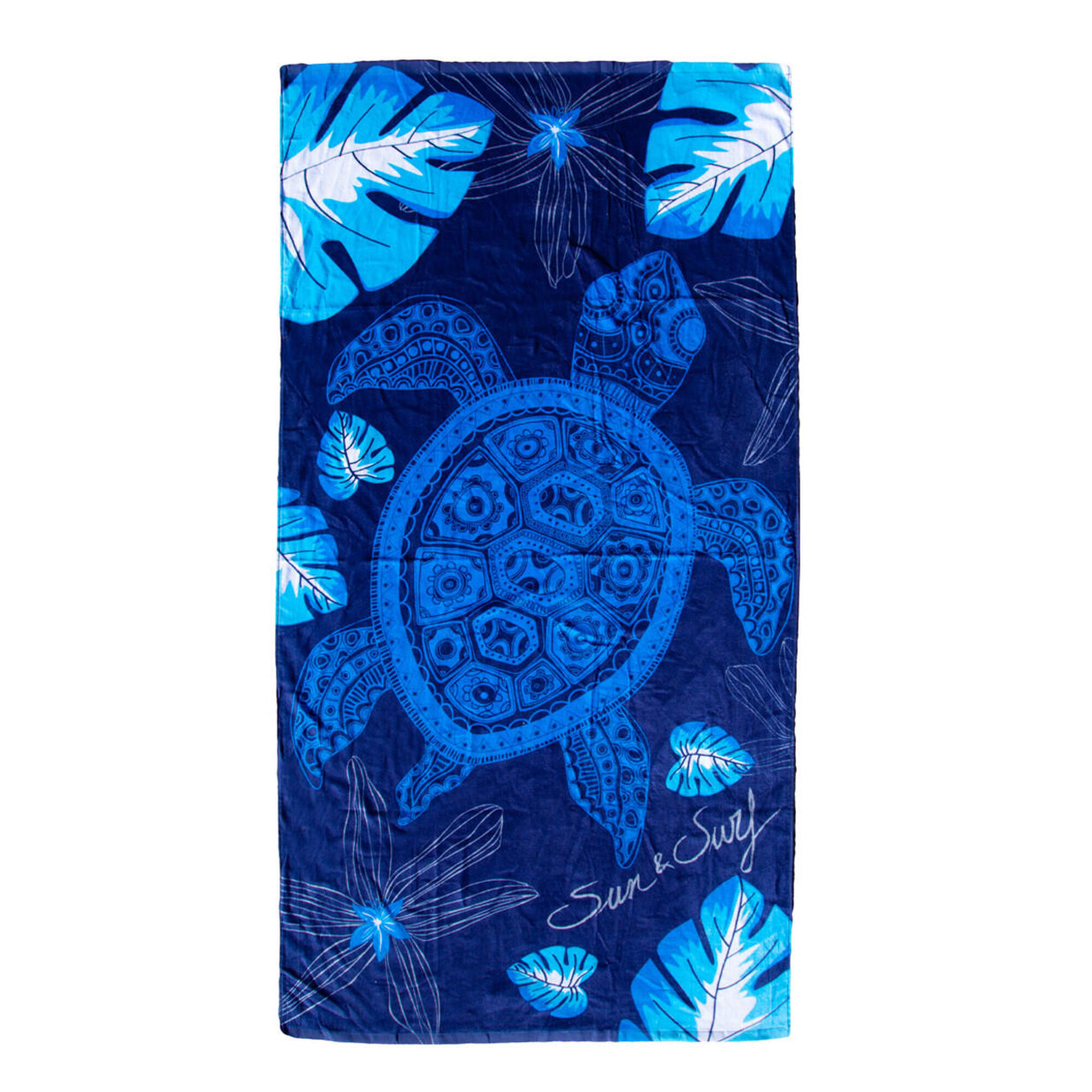 Sun & Surf - Serviette Imprimée Tortue - Serviette De Bain - Multicolore - 170cm - Decathlon