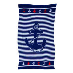 SERVIETTE DE PLAGE EN MICROFIBRE ANCRE