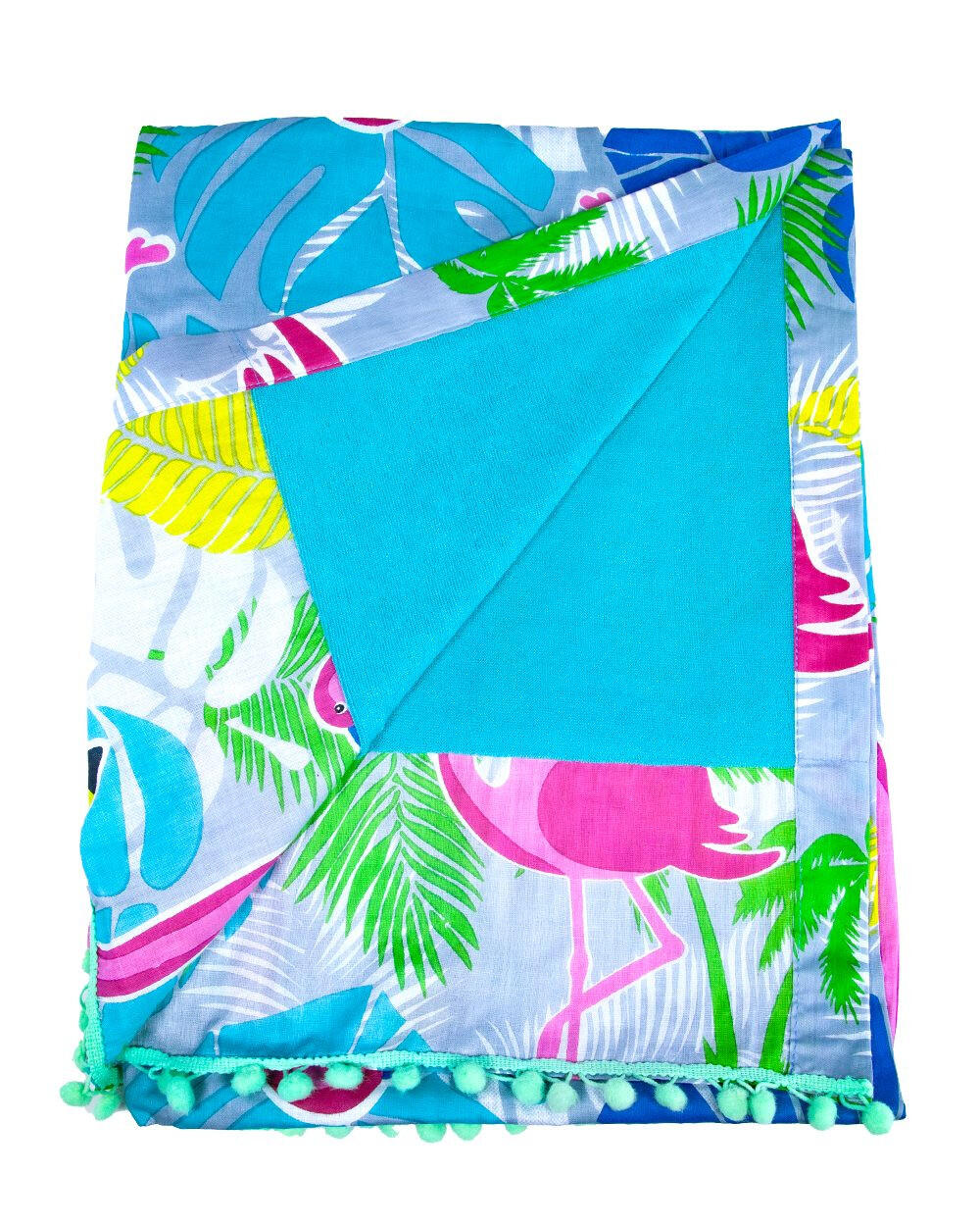 PAREO ESTAMPADO CON RIZO FLAMINGO 3/5