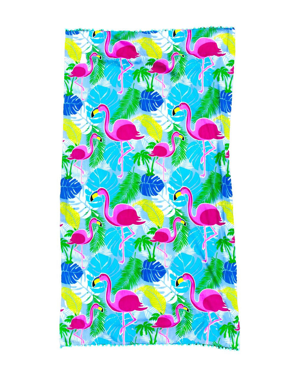 PAREO ESTAMPADO CON RIZO FLAMINGO 4/5