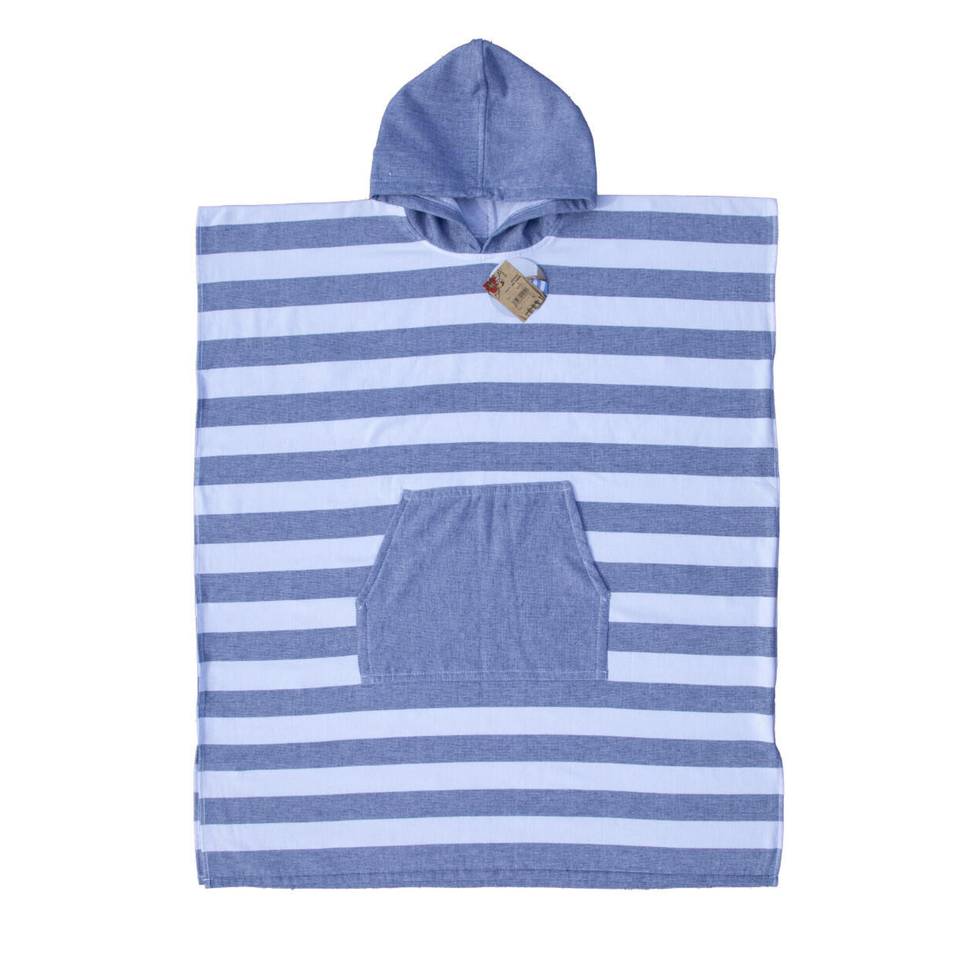 Sun & Surf - Poncho Enfant À Rayures Marin - Serviette Poncho - Multicolore - Taille Unique - Decathlon