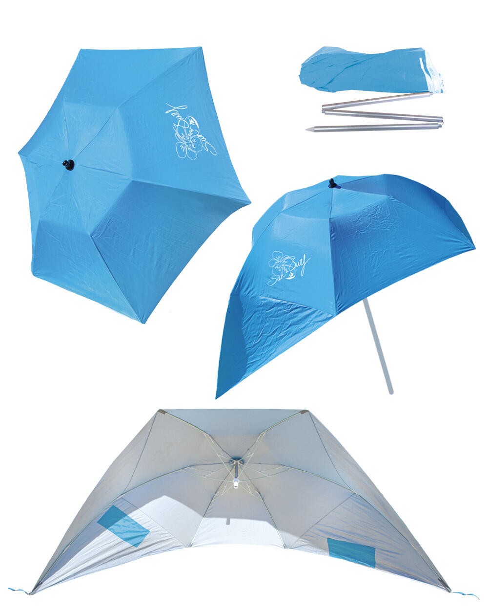 SUN & SURF SOMBRILLA COMPACTA TRIPLE FORMA