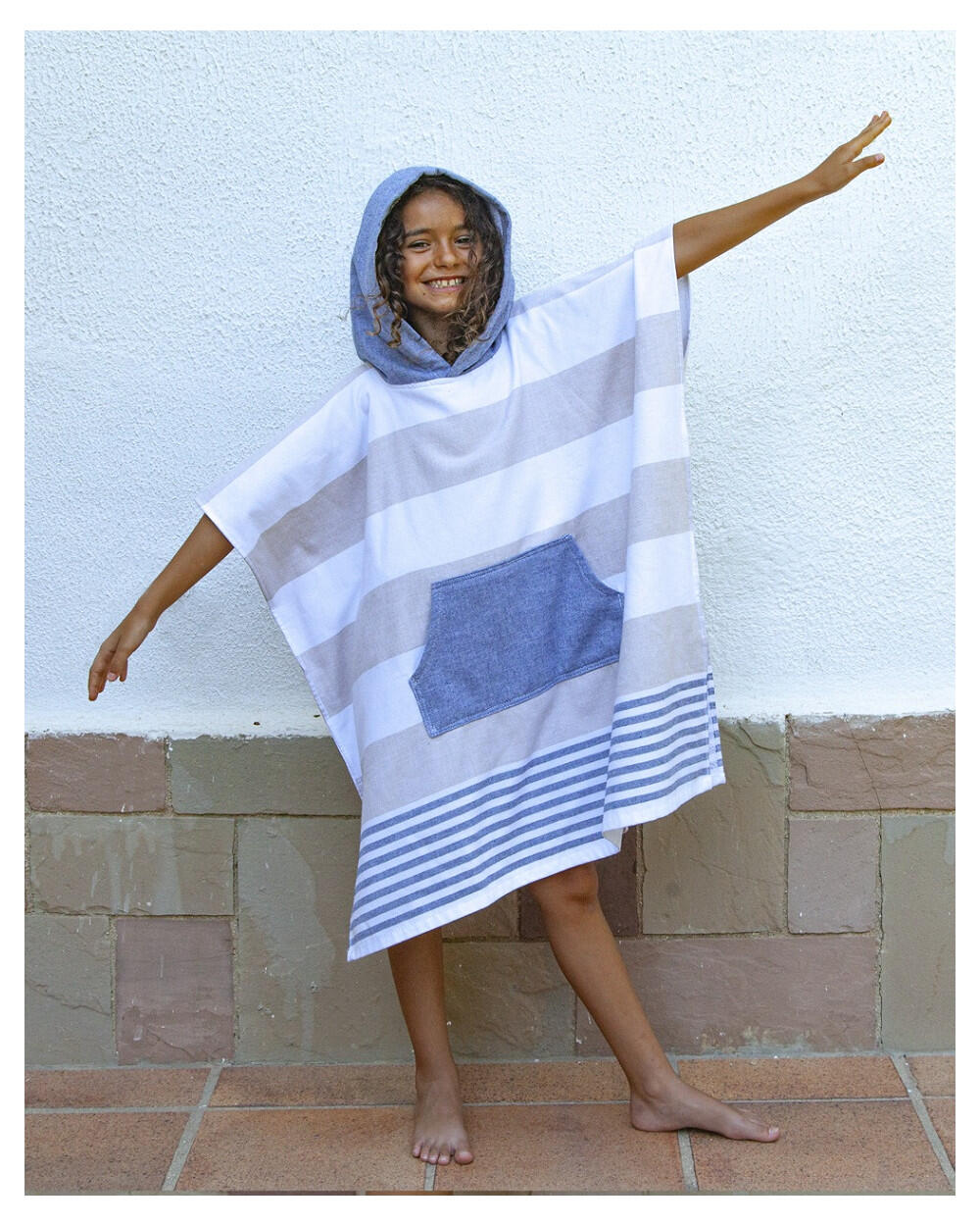 GESTREEPTE SURFPONCHO VOOR KINDEREN 4/4