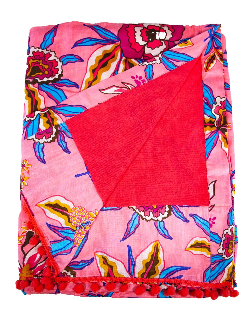 PAREO ESTAMPADO CON RIZO FLORES 4/5