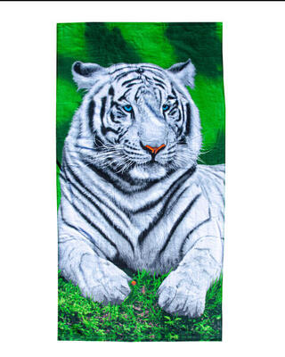 Witte tijger gedrukt handdoek