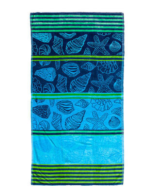 Groene nautilus jacquard handdoek