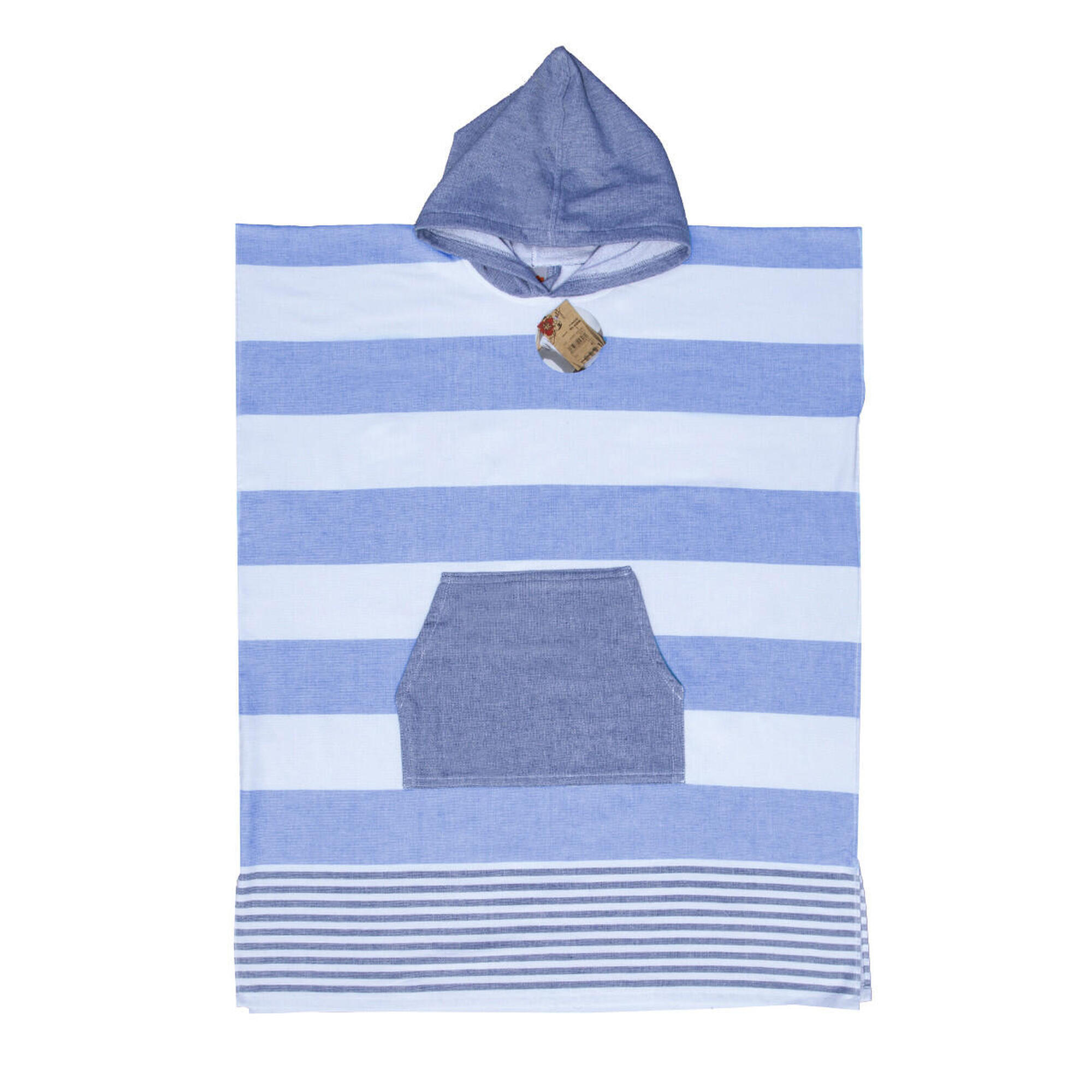 Sun & Surf - Poncho De Surf À Rayures Adulte - Serviette Poncho - Bleu - Taille Unique - Decathlon