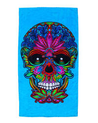 SERVIETTE IMPRIMEE CRÂNE TURQUOISE