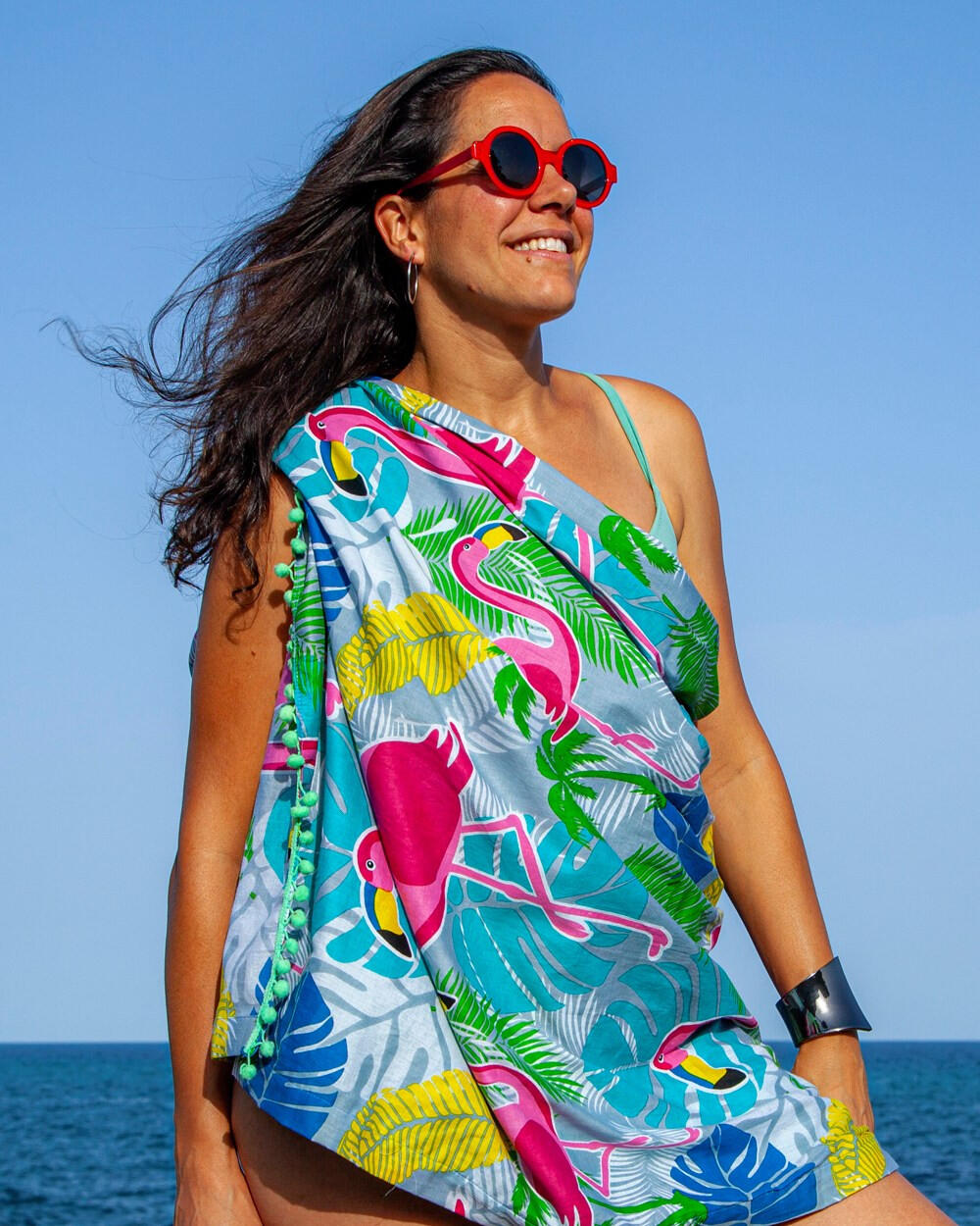 PAREO ESTAMPADO FLAMINGO 3/5