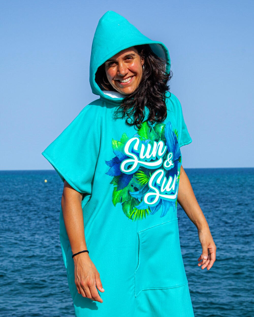 SURFPONCHO VOOR VOLWASSEN MICROVEZEL MET BADSTOF 5/5