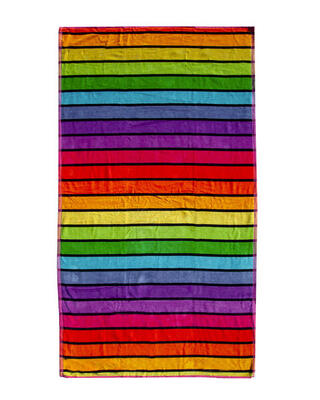 Veelkleurige gestreept jacquard handdoek