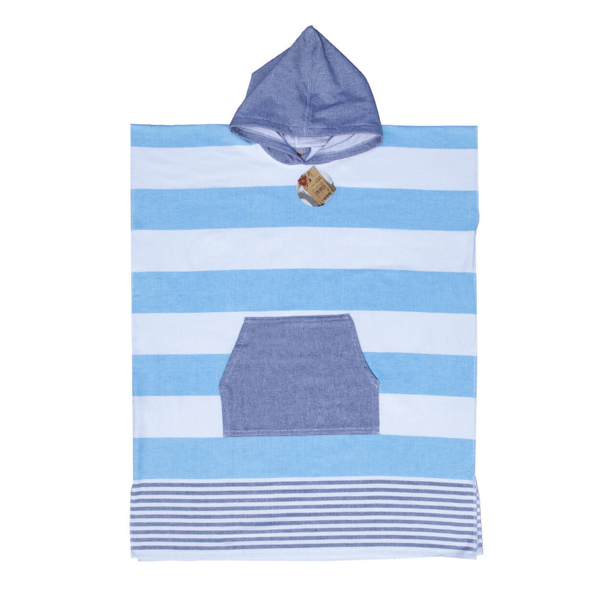 Sun & Surf - Poncho De Surf À Rayures Adulte - Serviette Poncho - Bleu - Taille Unique - Decathlon