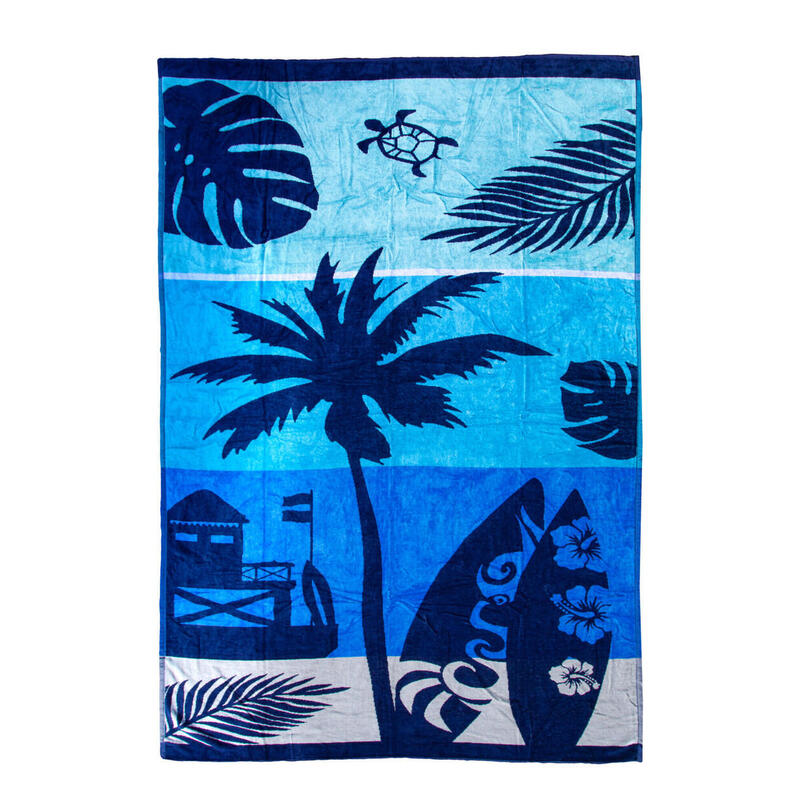 TOALLA JACQUARD PLAYA AZUL - DOBLE