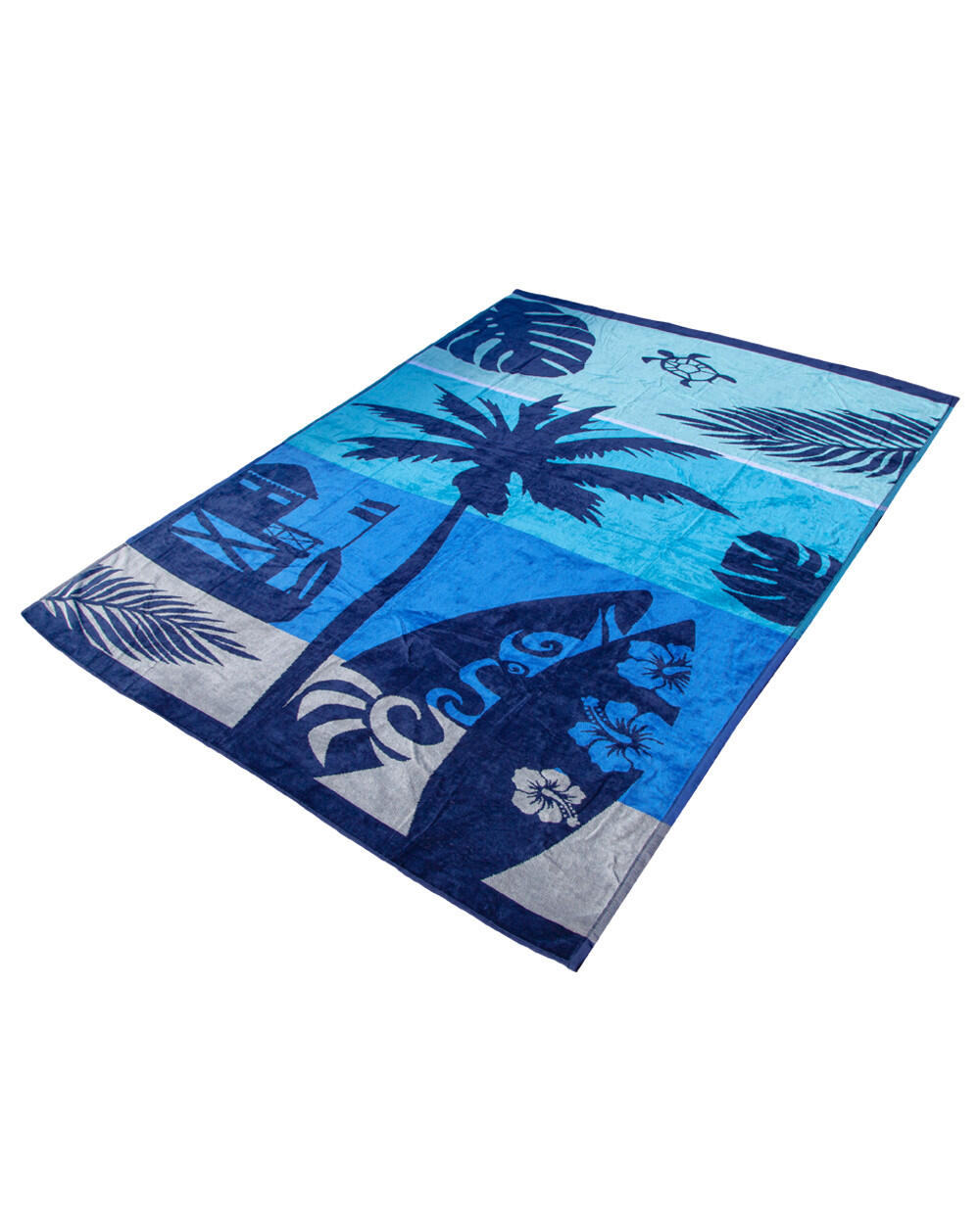 BLAUW JACQUARDSTRANDDOEK - DUBBEL 2/4
