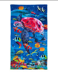 SERVIETTE IMPRIMÉE TORTUE VERSEAU