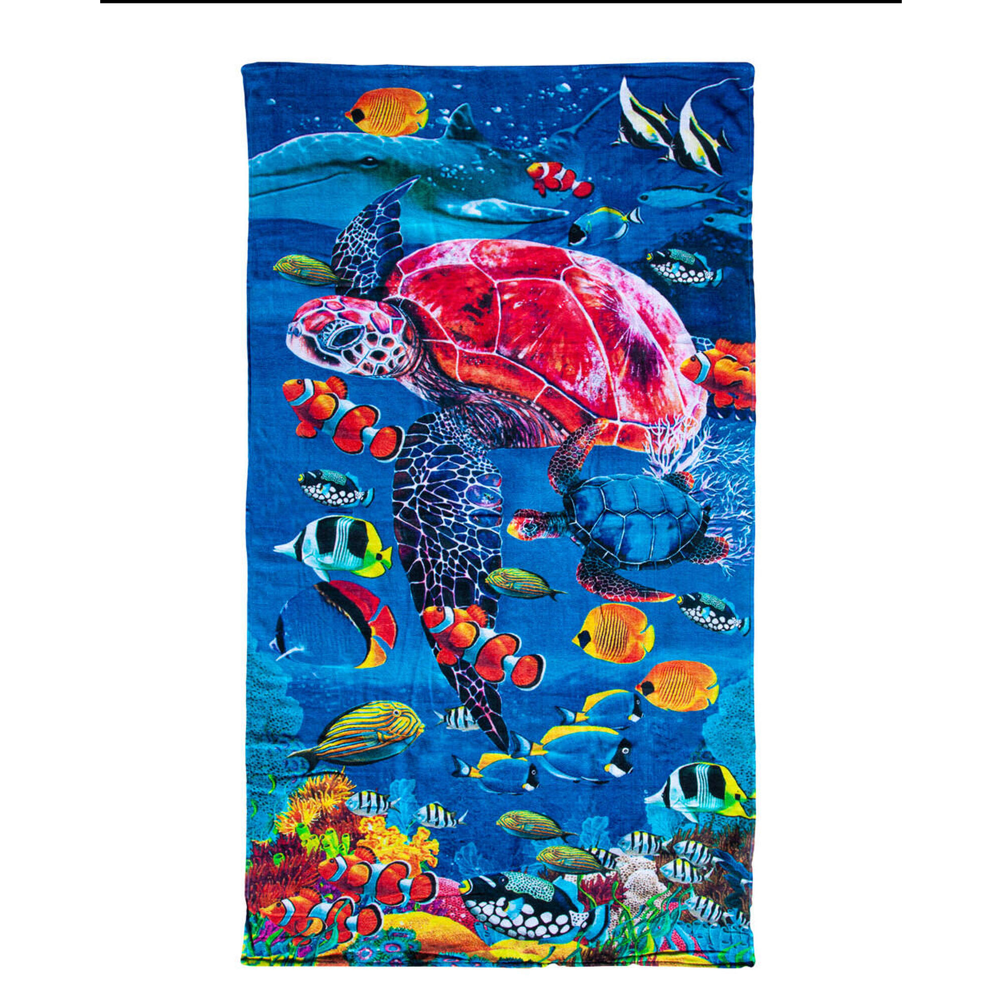 Sun & Surf - Serviette Imprimée Tortue Verseau - Serviette De Bain - Multicolore - 170cm - Decathlon