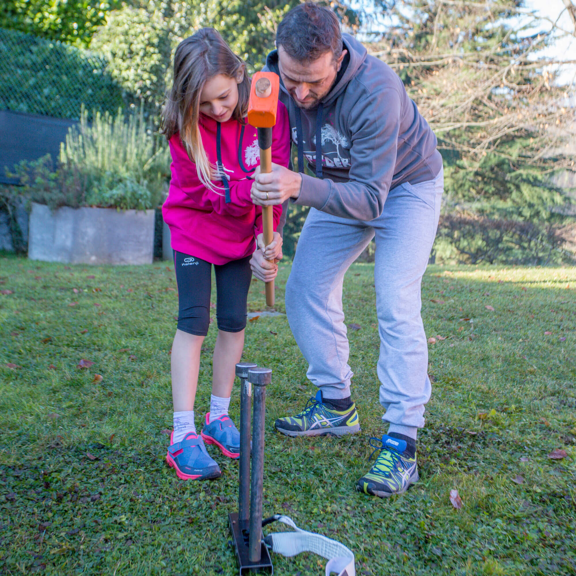Outdoor Kit White Line - 2 Cavalletti regolabili in Altezza + 1 Slackline 15mt 6/7