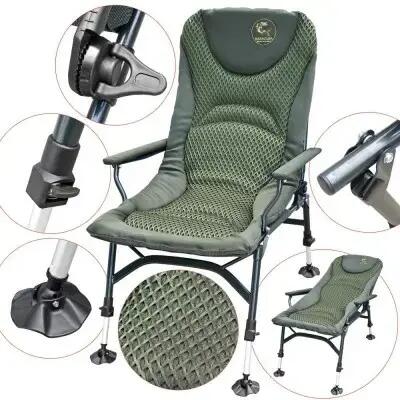 Scaun pescuit la crap Baracuda HYC 022-UC, kaki 2/7