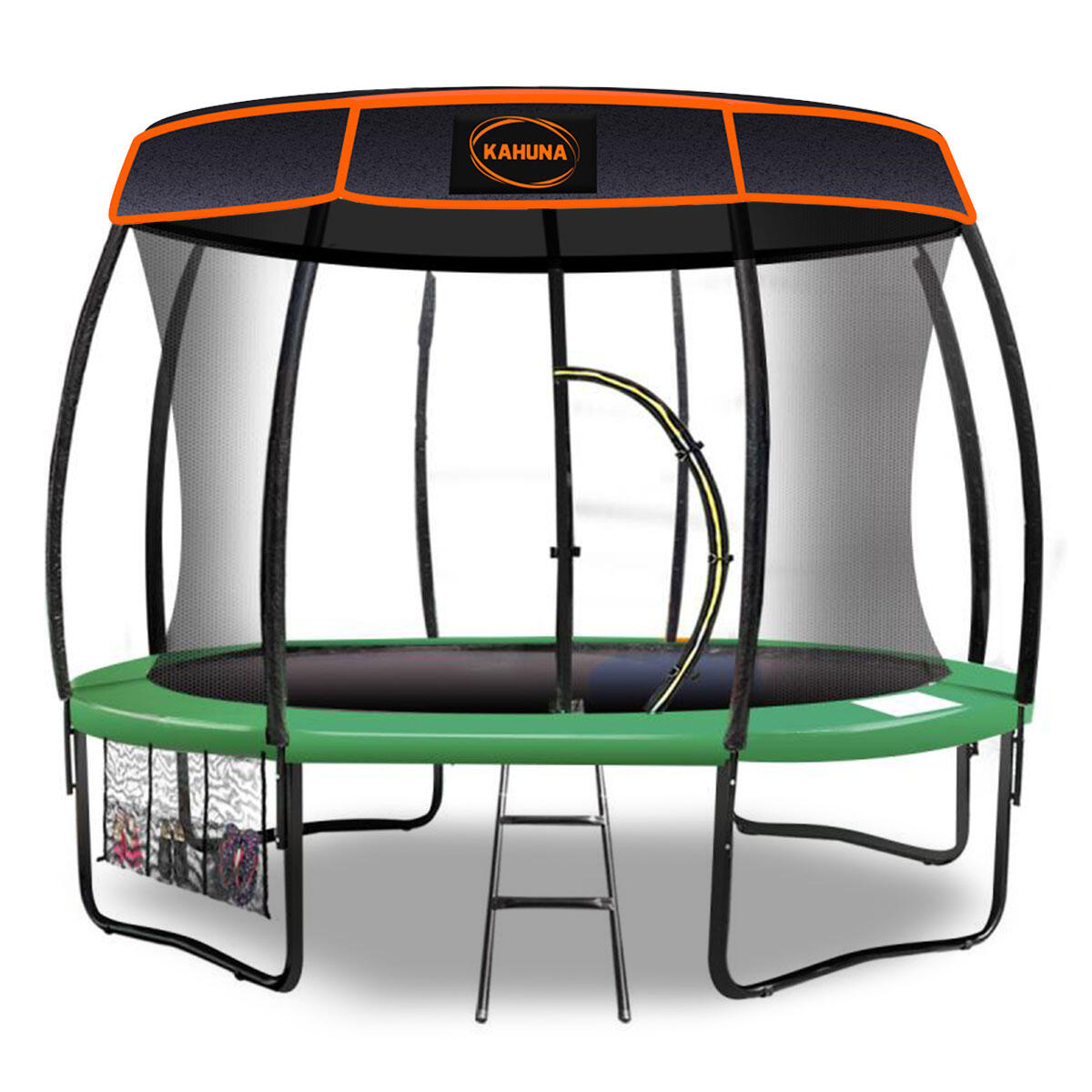 Kahuna Trampoline with Basketball Set Roof