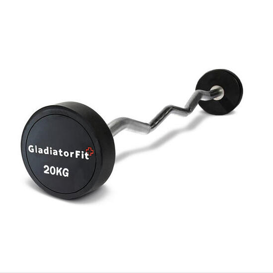 GladiatorFit Manubrio lungo in gomma – 15 kg