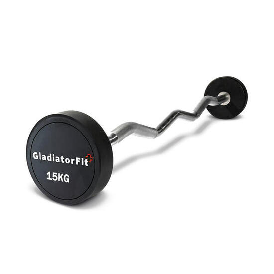 GladiatorFit Manubrio lungo in gomma – 15 kg
