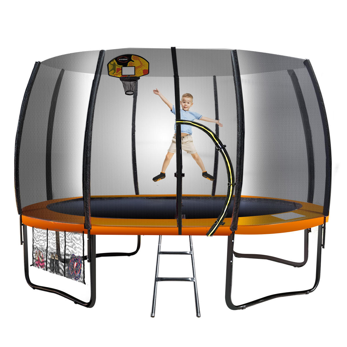 Kahuna Springless Trampoline with Basketball Set