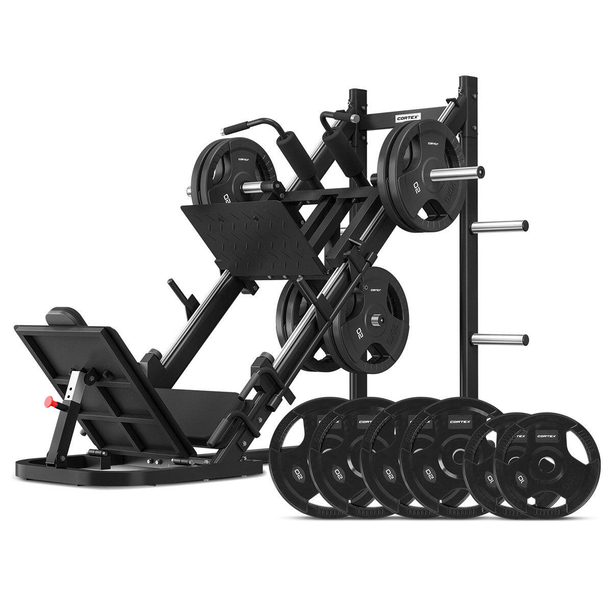 CORTEX LP-10 45-Degree Leg Press with Olympic Tri-Grip Weight Plate Set