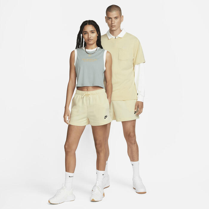 Pantalones cortos Nike Sportswear Club Fleece, Beige, Mujer