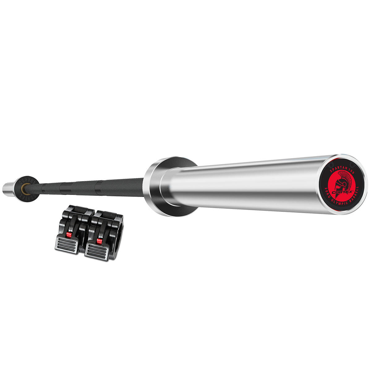 CORTEX SPARTAN100 7ft Olympic Barbell (Black Oxide) with Lockjaw Collars