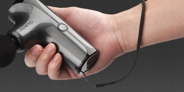 Renpho Mini pistolet de massage manuel GM173, 4 têtes, 5 vitesses, noir 4/5