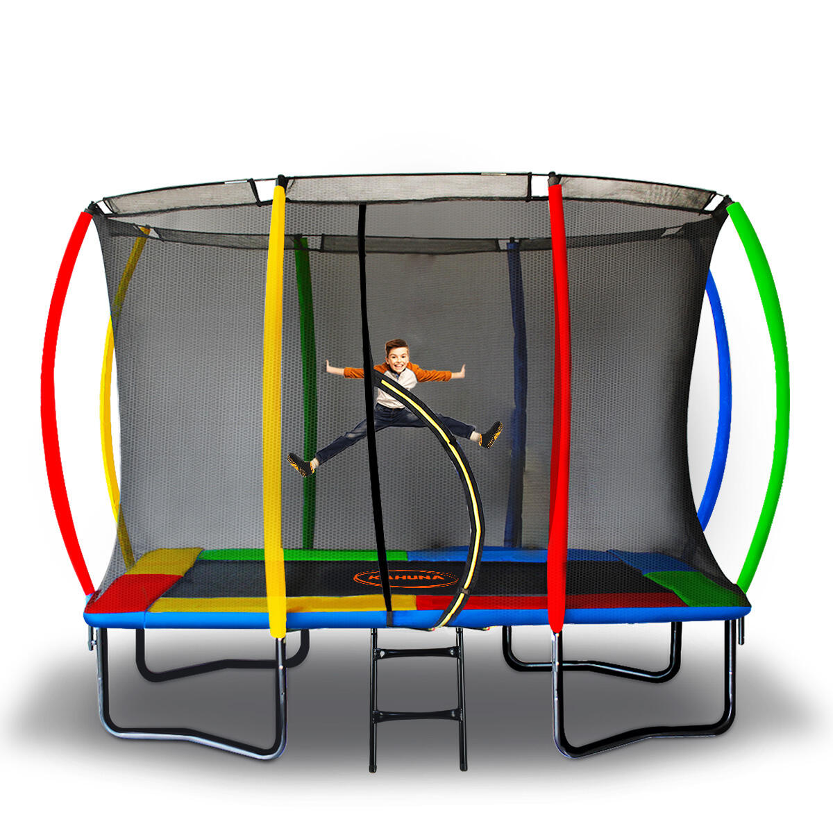 Kahuna Trampoline 8ft x 11ft Outdoor Rectangular Rainbow