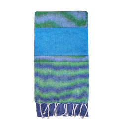 FOUTA BLEU D + SAUMON FLUOR