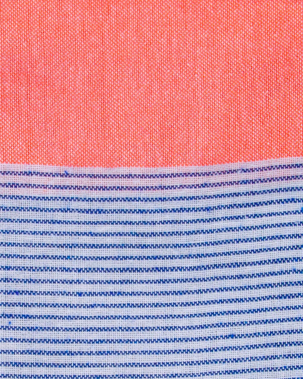BLAUWE FOUTA D + FLUOR ZALM - DUBBEL 2/4