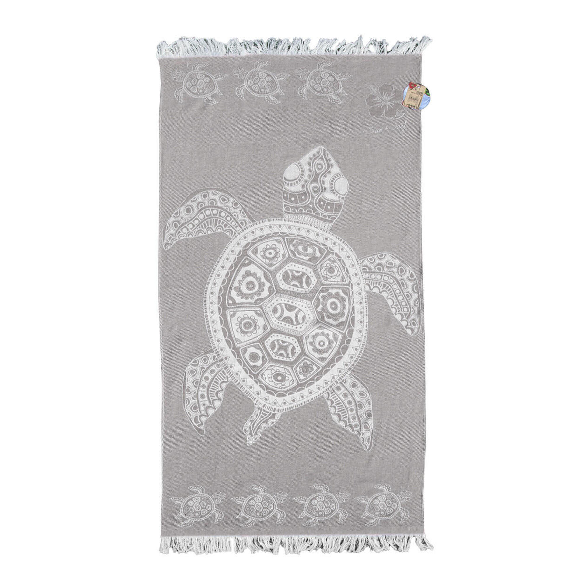 Sun & Surf - Fouta Jacquard Tortue - Paréo - Gris - Taille Unique - Decathlon