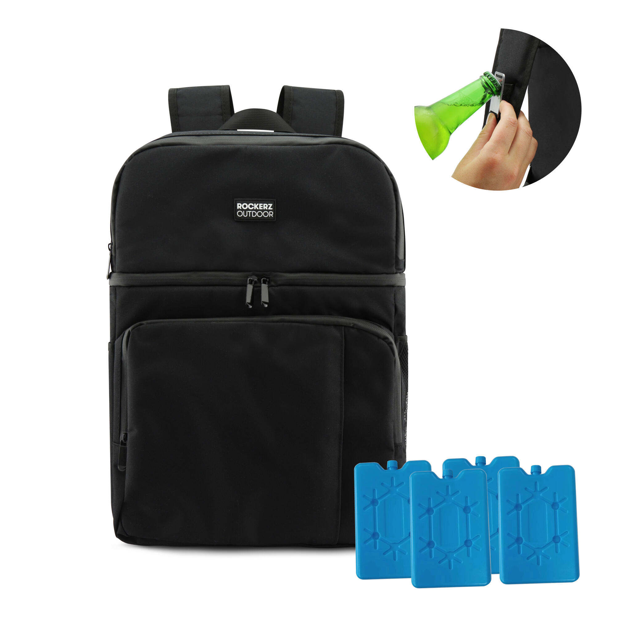 ROCKERZ OUTDOOR Borsa termica coibentata a 4 strati - 28 litri - Borsa per il pranzo - Colore: n