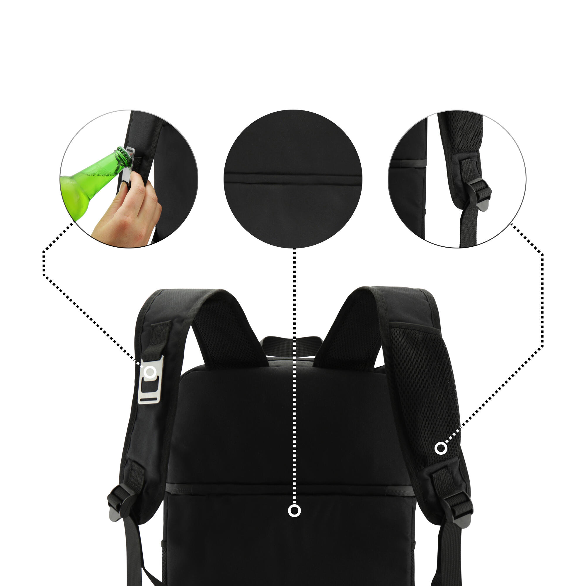 Bolsa térmica isolada de 4 camadas - 28 litros - Lancheira - Cor: Preto 4/7