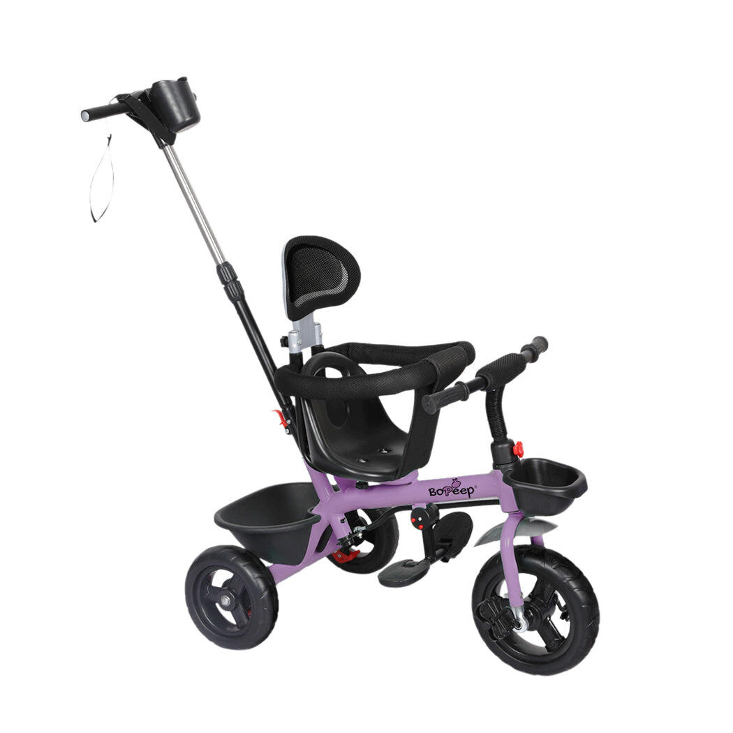 Bopeep Kids Tricycle Trike Ride On Toy Toddler Balance Bike Pram Stroller Purple