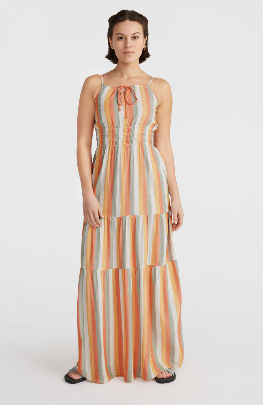 O'NEILL O'neill Robes QUORRA MAXI DRESS  Femmes Orange Multistripe 3/5