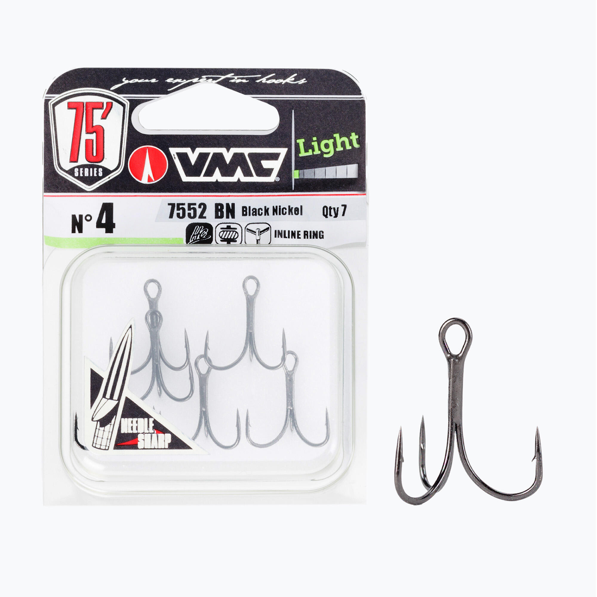 Ancora da pesca VMC Light Inline Treble Triple 7552BN 3/3