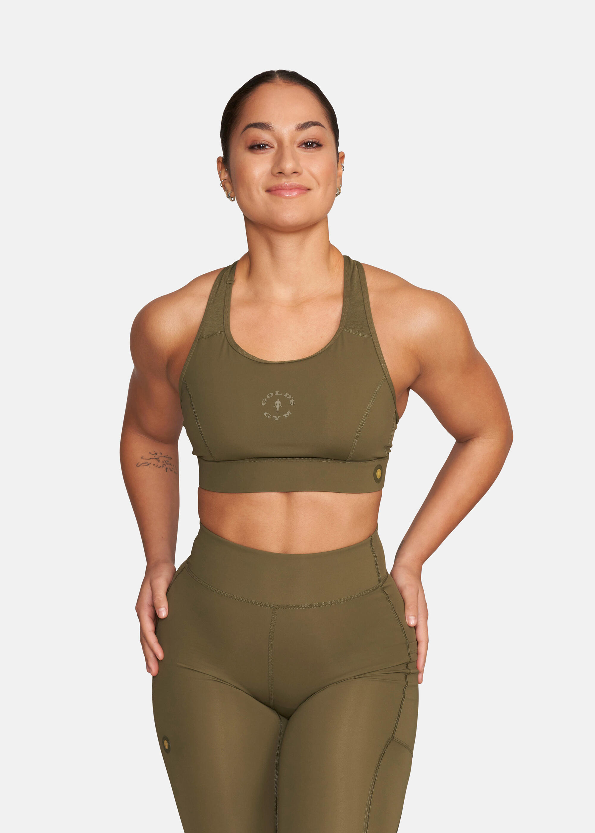 Brassière de sport NADIA kaki respirant séchage rapide respectueux de la peau 3/5