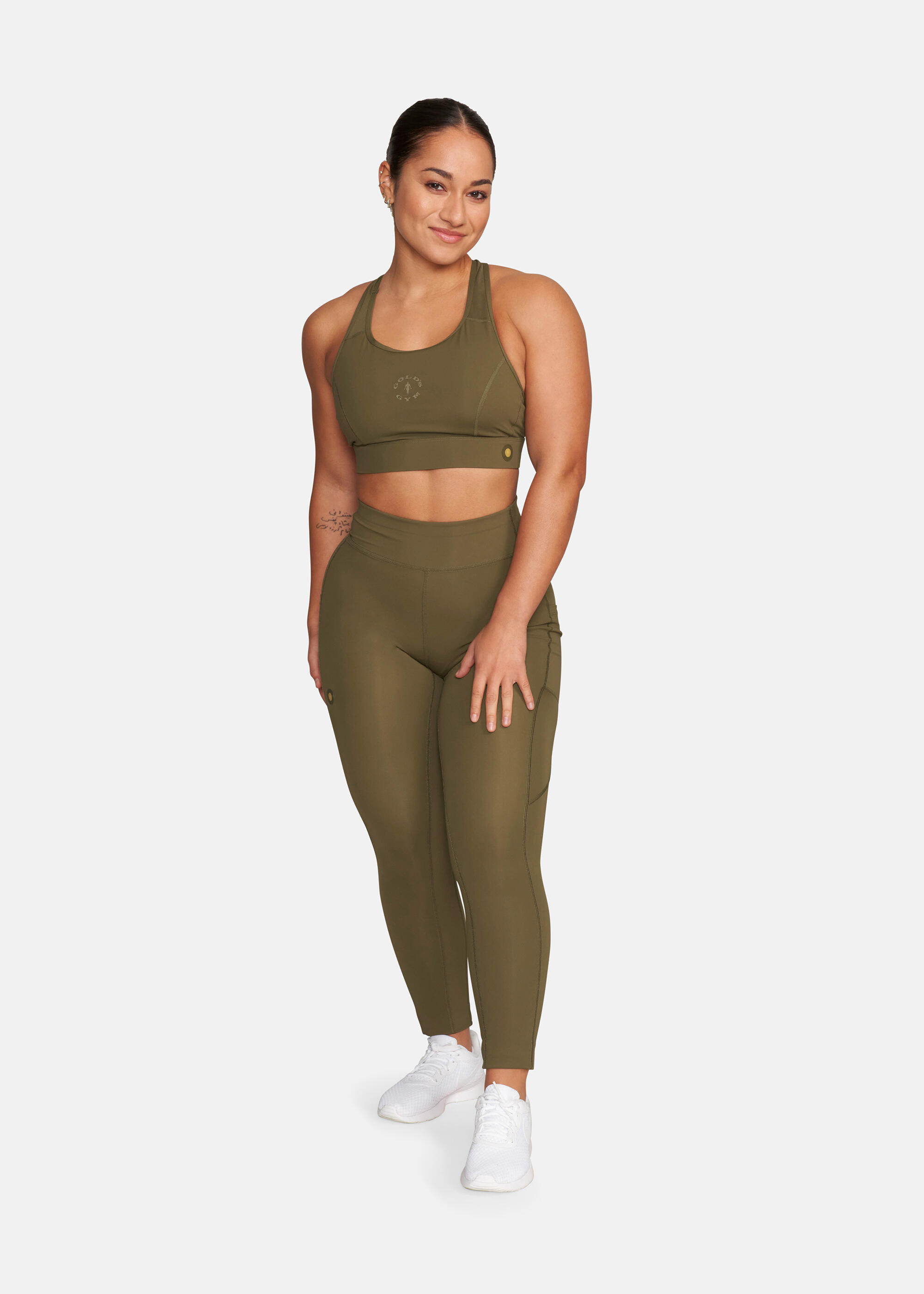 Brassière de sport NADIA kaki respirant séchage rapide respectueux de la peau 4/5