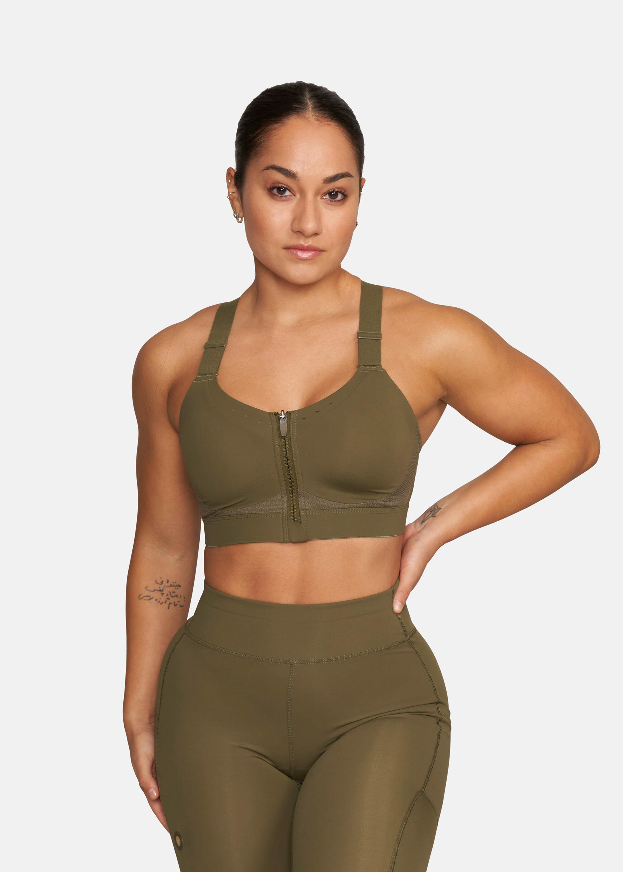 Brassière de sport  GEENA kaki respirant séchage rapide respectueux de la peau 3/5