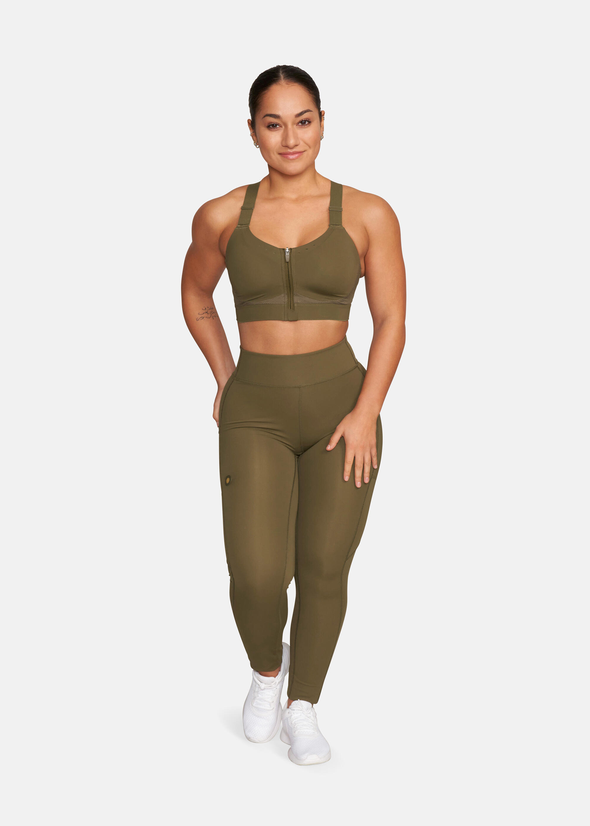 Brassière de sport  GEENA kaki respirant séchage rapide respectueux de la peau 4/5