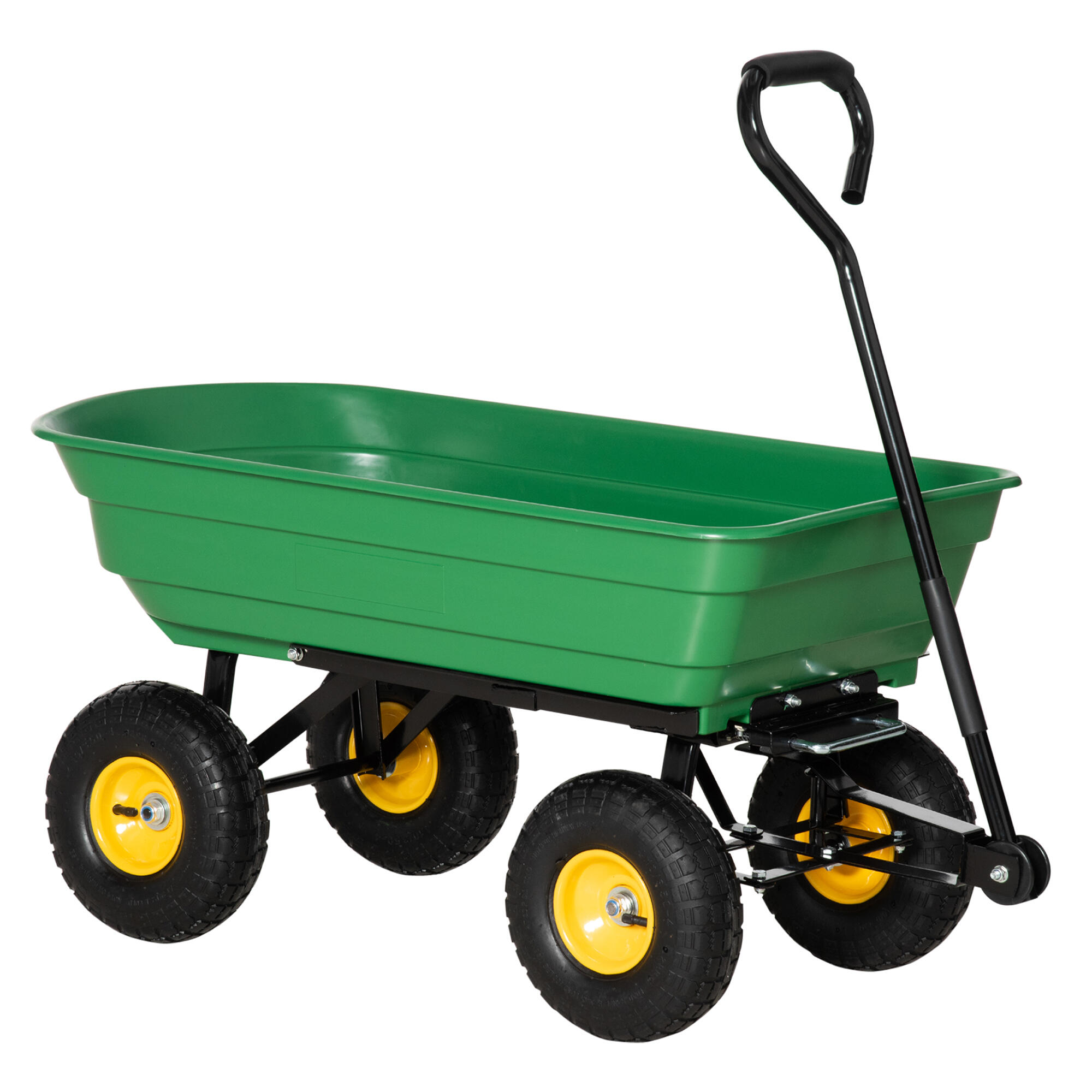 Carrinho de jardim 109x52x94 cm verde escuro outsunny