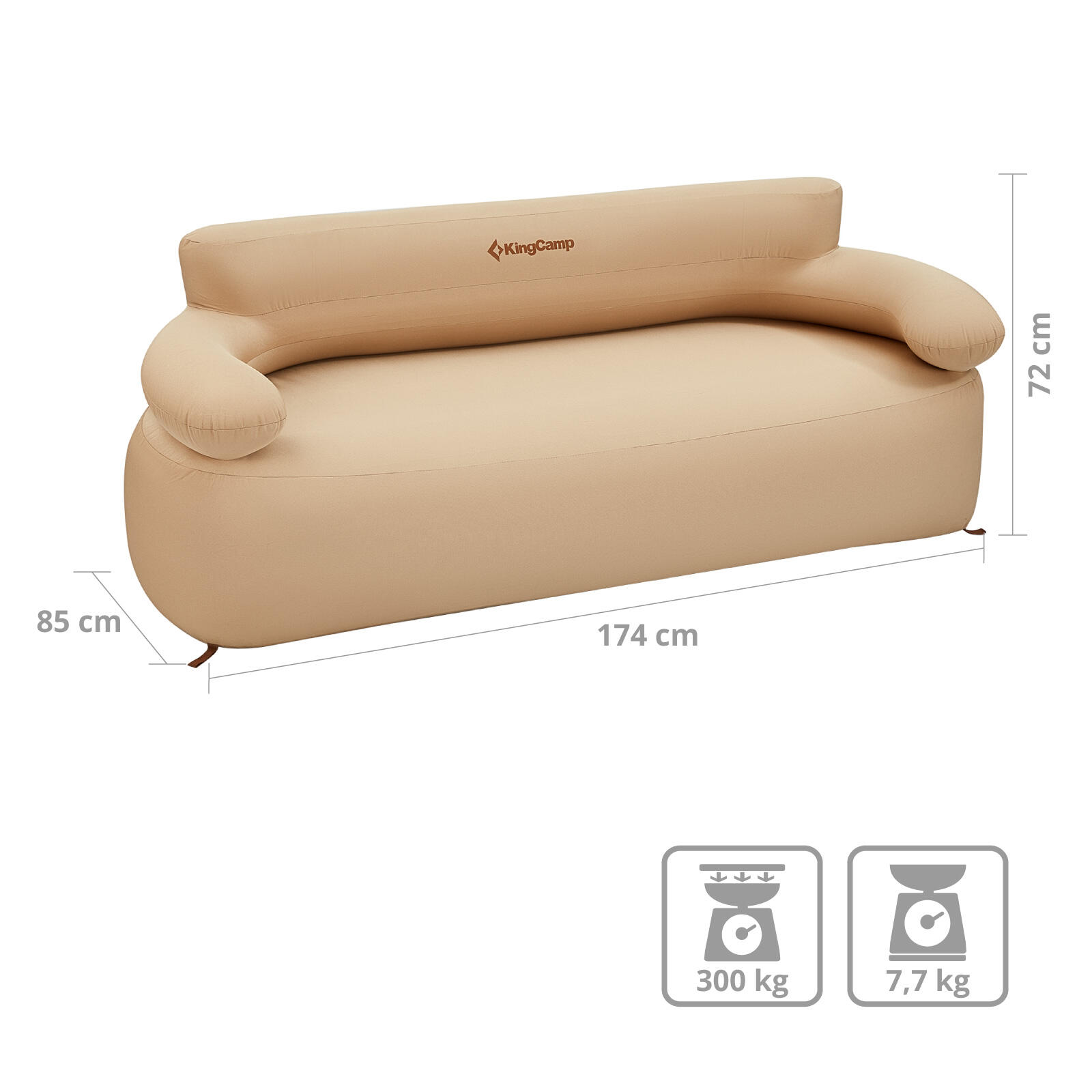 Camping Sofa Luchtbank XL Opblaasbare Luchtzetel Glamping Tuinmeubilair 2/7