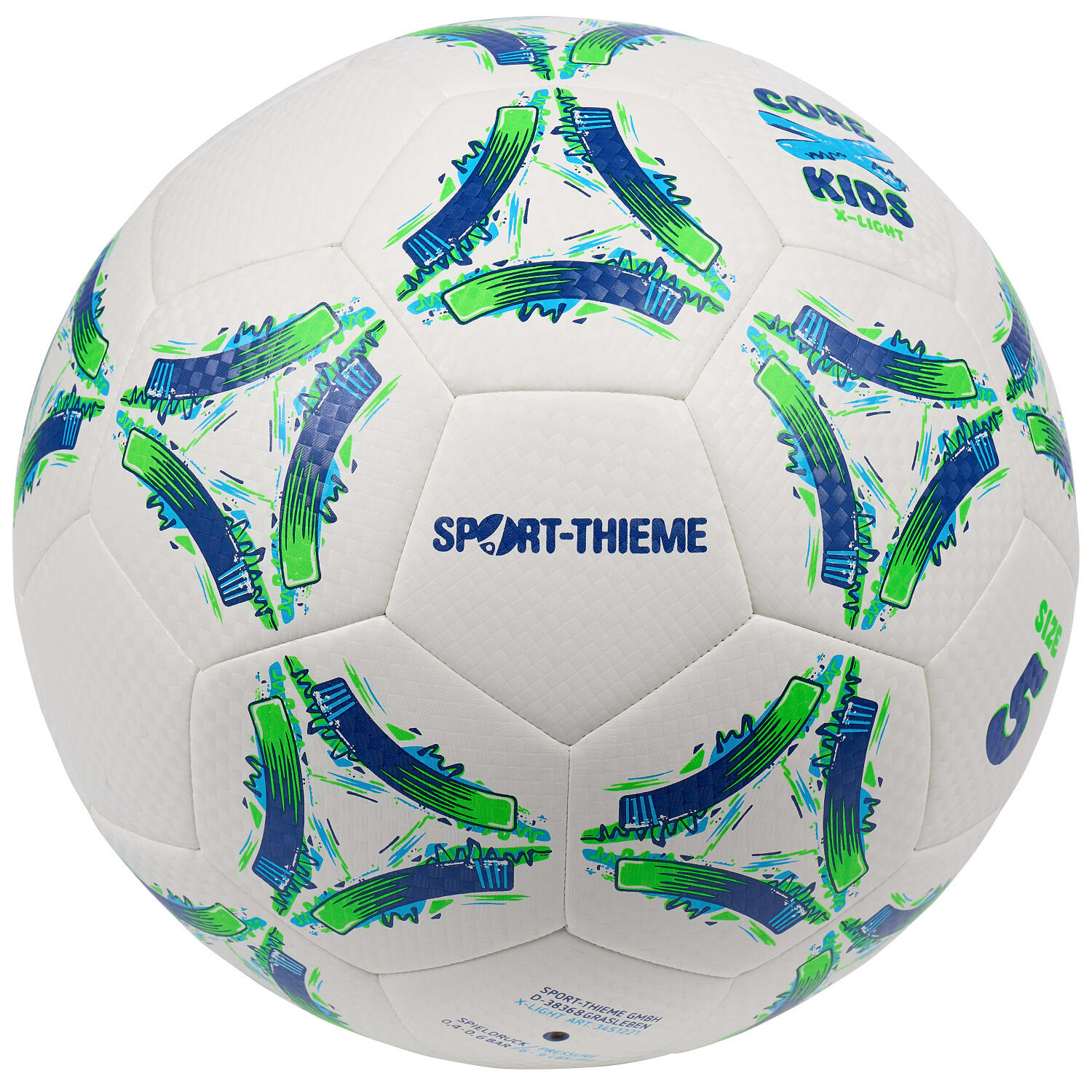 Fußball CoreX Kids X-Light Größe 5 Fussball Unisex Weiß-Grün-Blau 3/5