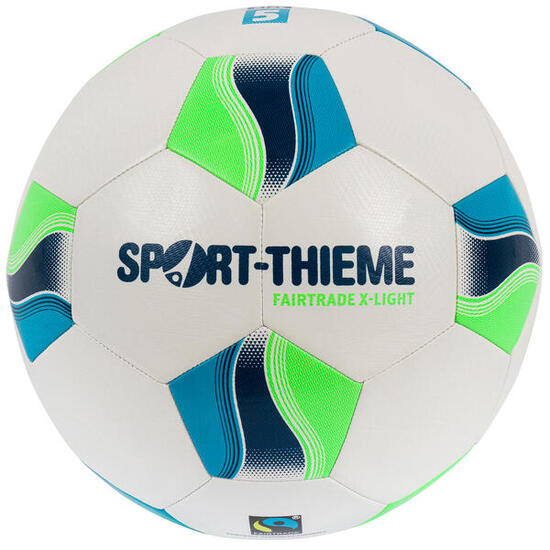 Fußball Fairtrade X-Light Größe 5 Fußball Unisex Weiß-Blau-Grün